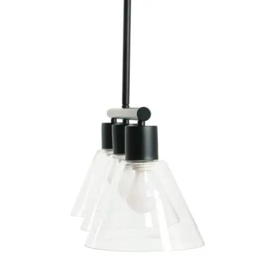 Hello Honey&reg; 58.5" Modern Black Metal & Clear Glass Chandelier {6}