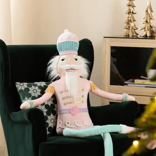 Glitzhome&reg; 60"H Christmas Oversized Fabric Nutcracker With Dangle Legs {4}
