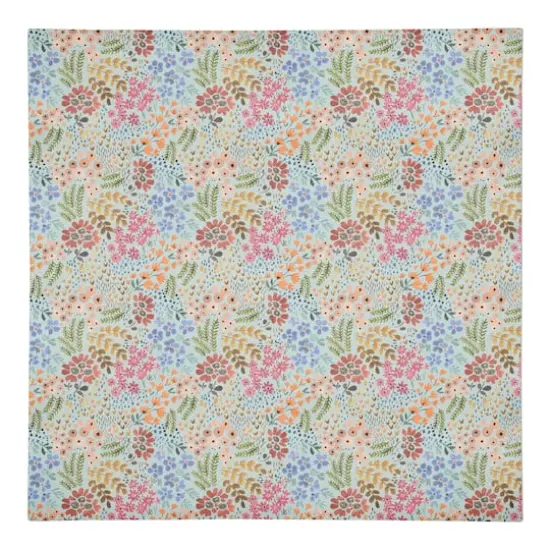 Wild Flower Floral Cotton Twill Napkin Blue {1}