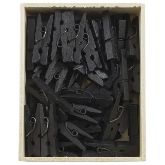 JAM Paper 7/8" Wood Clothespins, 100ct. Black {1}