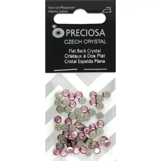 John Bead Preciosa VIVA12 Hot Fix Flatback Czech Crystals, SS16 LT Rose {1}