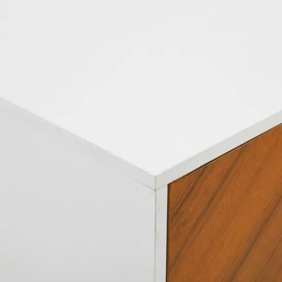 Walker Edison White Modern Bookmatch Accent Cabinet {7}