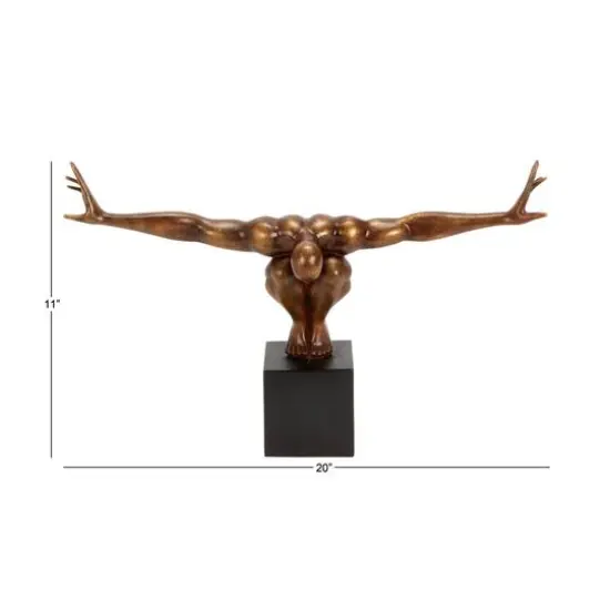 20" Bronze Human Figure Decor Sculpture {11}