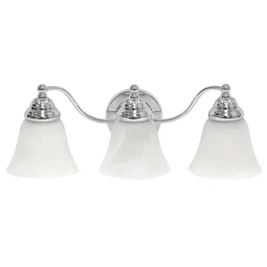 Lalia Home Essentix Alabaster 3 Light Glass Vanity Chrome {1}