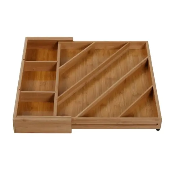 Honey Can Do 8-Compartment Bamboo Diagonal Drawer Organizer {9}