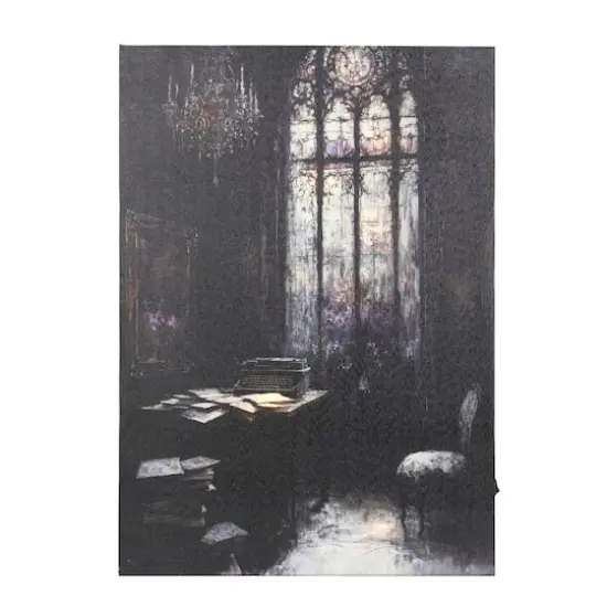 Stained Glass Window in Shadowy Room LED Canvas Wall D&eacute;cor by Ashland&reg; {1}