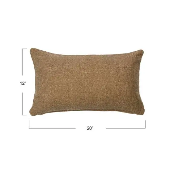 Hello Honey&reg; 20'' Brown Woven Canvas Lumbar Pillow Cover {5}