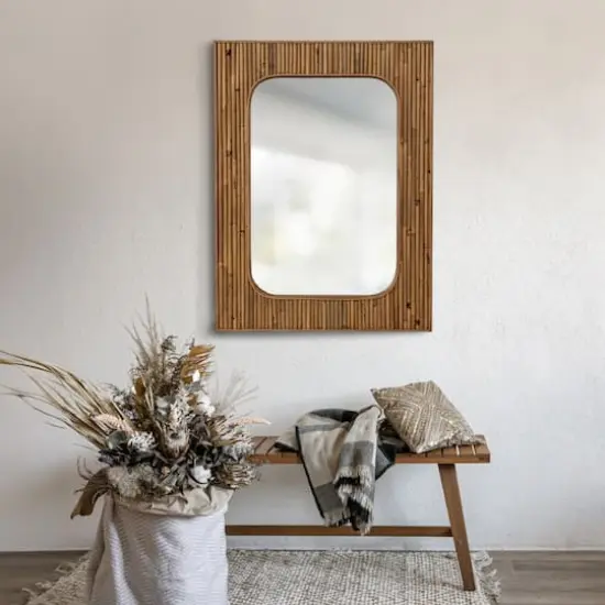 Hello Honey&reg; 31" Natural Rattan Framed Wall Mirror {3}