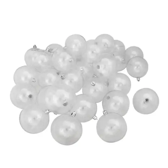 32ct. Clear Shatterproof Shiny Christmas Ball Ornaments {1}