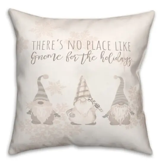 Gnome Holidays Neutral 18x18 Throw Pillow {1}