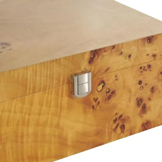 Brown Wood Storage Box with Natural Wood Grains & Silver Latches, 2ct. {6}