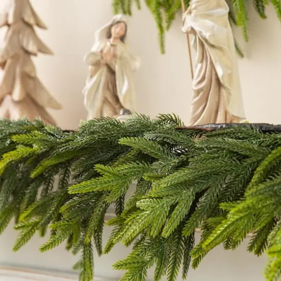 Glitzhome&reg; 9ft Christmas Greenery PE Garland {5}