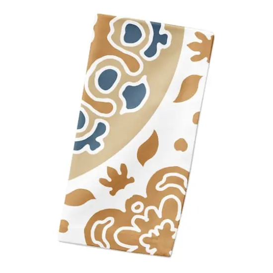 Blue and Yellow Mandala 10" x 10" Cotton Twill Napkin {3}