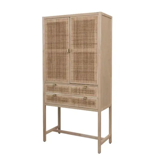 Hello Honey&reg; 6ft. Natural Woven Cane & Wood Cabinet {6}