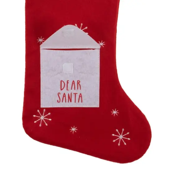 19" Red & White Dear Santa Christmas Stocking {4}