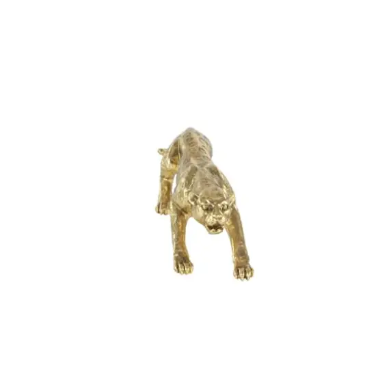 34" Gold Polystone Glam Leopard Sculpture {5}
