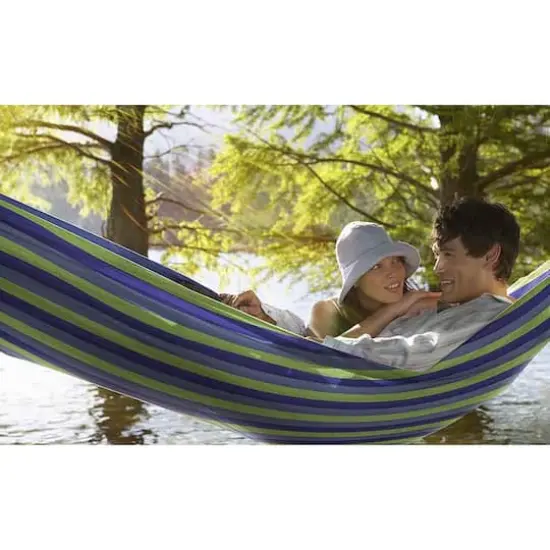Sorbus Brazilian Style 2-Person Hammock Blue and Green {3}