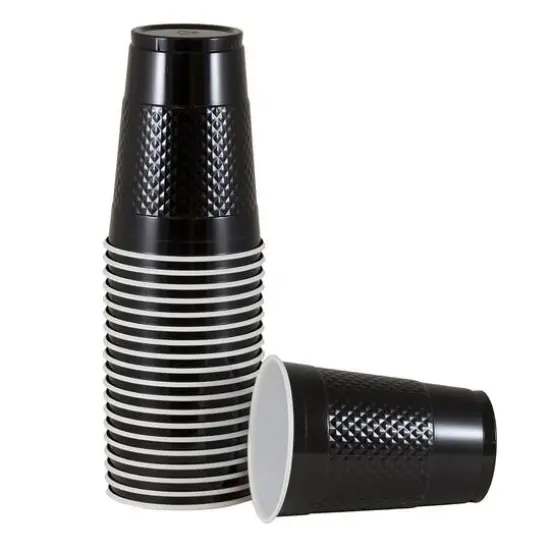 JAM Paper 16oz. Plastic Party Cups, 20ct. Black {1}