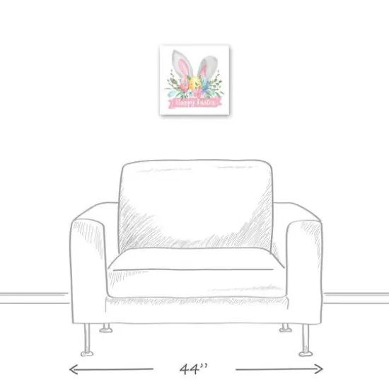 Happy Easter Banner 12" x 12" Canvas Wall Art {6}