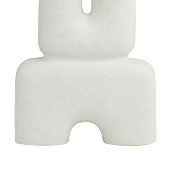 15" White Ceramic U-Shaped Abstract Vase {5}