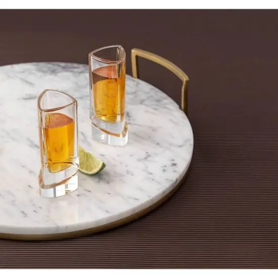 JoyJolt&reg; 1.5oz. Aqua Vitae Triangle Off Base Shot Glasses, 4ct. {3}