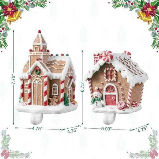Glitzhome&reg; Gingerbread House Stocking Holder Set {9}