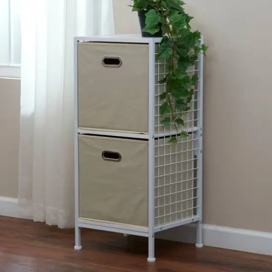 2 Pack Household Essentials 13" Fabric Storage Bins White {3}