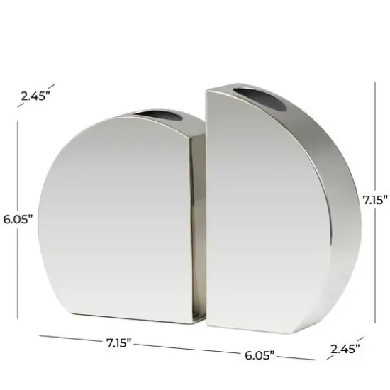Silver Mirror Finish Stainless Steel Vase Set {6}