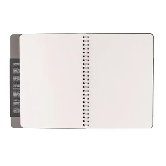 Fabriano&reg; Ecoqua Plus Dotted A5 Hidden Spiral-Bound Notebook Gray {5}