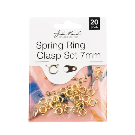 John Bead Must Have Findings 7mm Spring Ring Set, 20ct. Gold {1}
