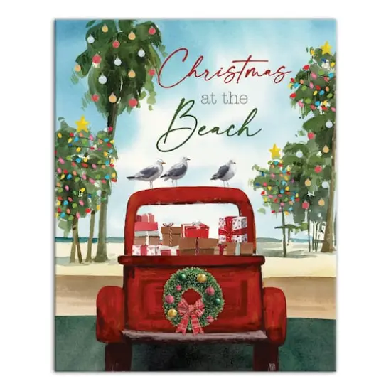 20" Christmas at the Beach Canvas Wall D&eacute;cor {1}