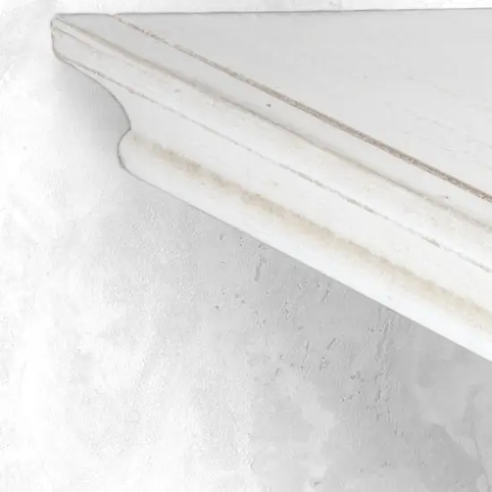 White Floating Beveled Corner Shelves Set {5}