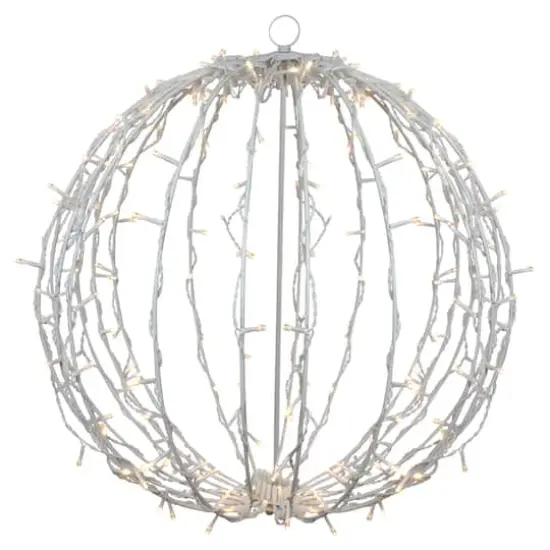 23'' Warm White LED Lighted Christmas Hanging Ball Decoration {1}