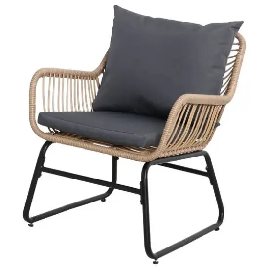 Santa Cruz Rattan Outdoor Patio Chat Set with Cushions {4}