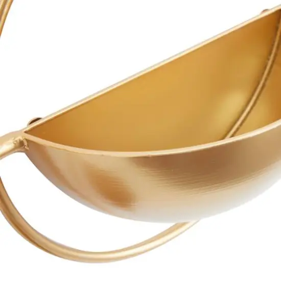 Set of 3 Gold Iron Contemporary Planter, 15",13", 10"  {5}