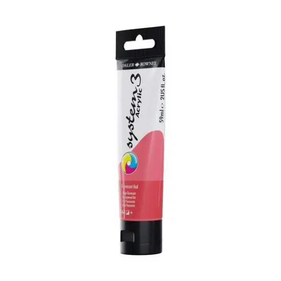 Daler-Rowney&reg; Original System 3 Acrylic Paint, 59mL 544 Fluorescent Red {4}