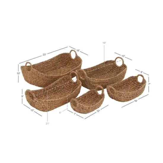 Brown Natural Seagrass Storage Basket Set {12}