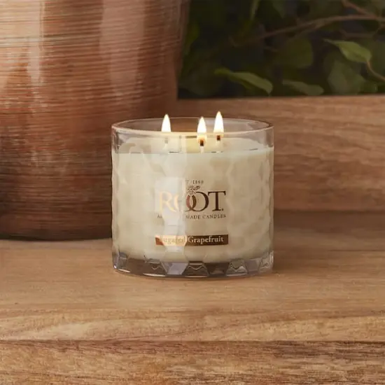Root Candles Signature 3-Wick Honeycomb Beeswax Blend Jar Candle Sugared Grapefruit {3}