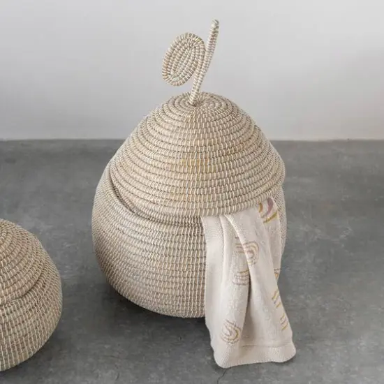 Hello Honey&reg; Cream Cotton Knit Baby Blanket with Rainbows {4}