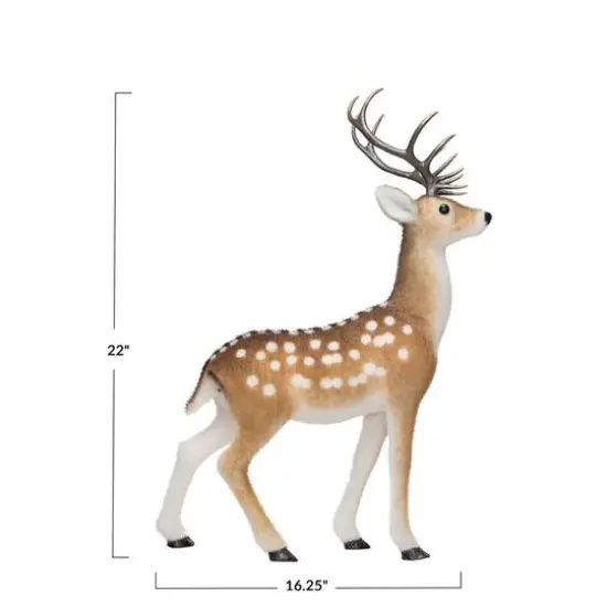 Hello Honey&reg; 22" Brown & White Flocked Foam Standing Deer with Antlers {4}