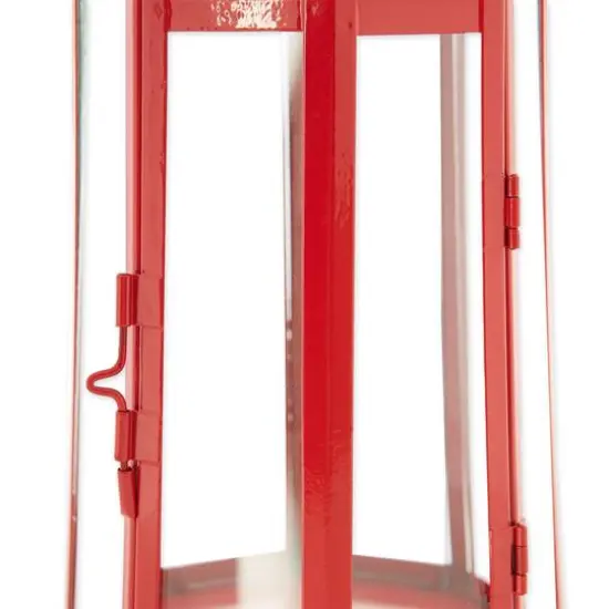 13.5" Red Lighthouse Hanging Candle Lantern {6}