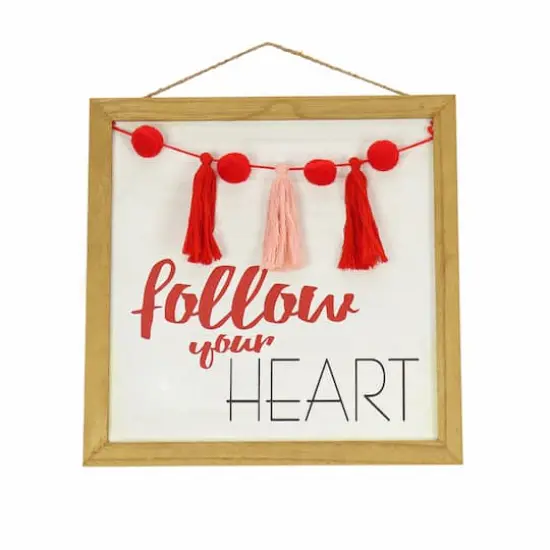 13" Valentine's Day Collection Red Follow Your Heart Hanging Wall Decoration {1}