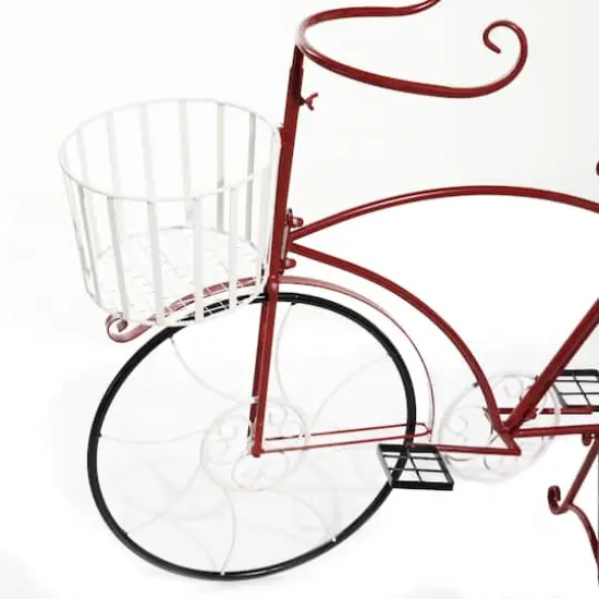 52" Red Metal Farmhouse Bicycle Planter {3}