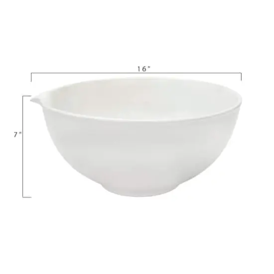 Hello Honey® 16" Antique White Reproduction Ceramic Batter Bowl {6}