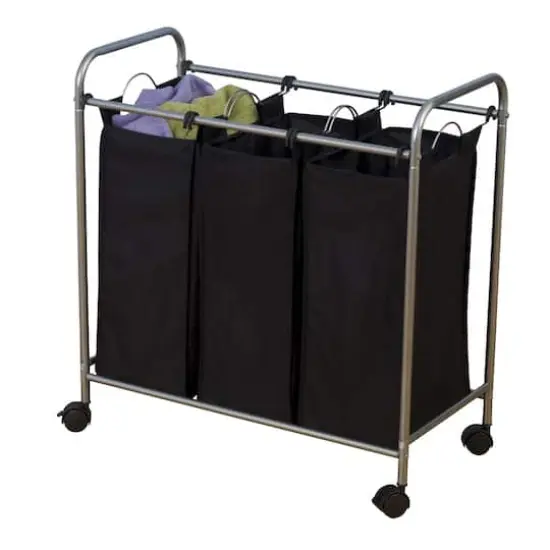 Household Essentials Rolling Triple Laundry Sorter {8}