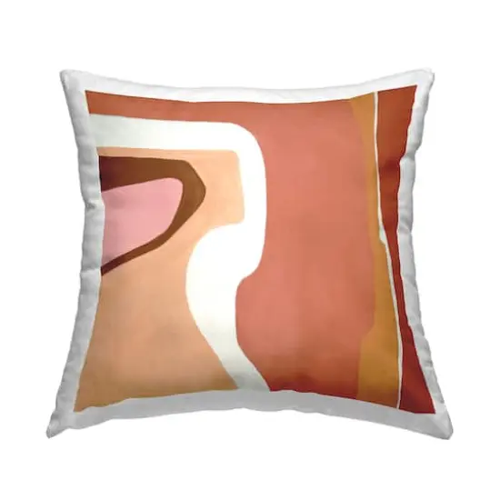 Stupell Industries Desert Inspired Abstraction Pink Red Beige Throw Pillow 18" x 18" {1}