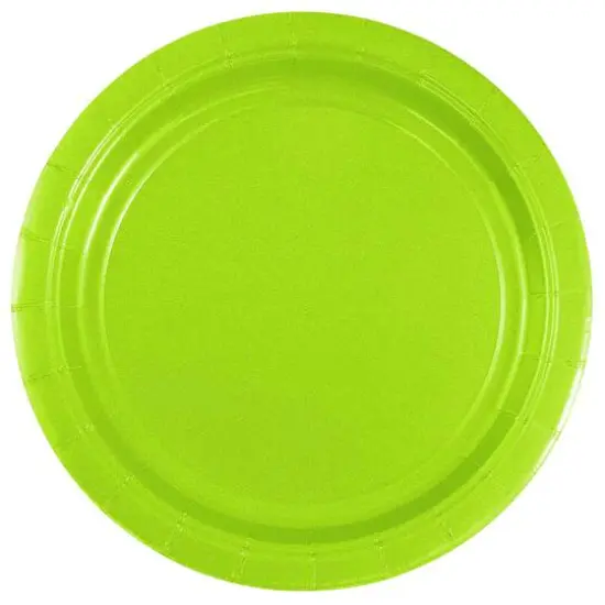 JAM Paper 7" Paper Party Plates, 50ct. Lime Green {1}