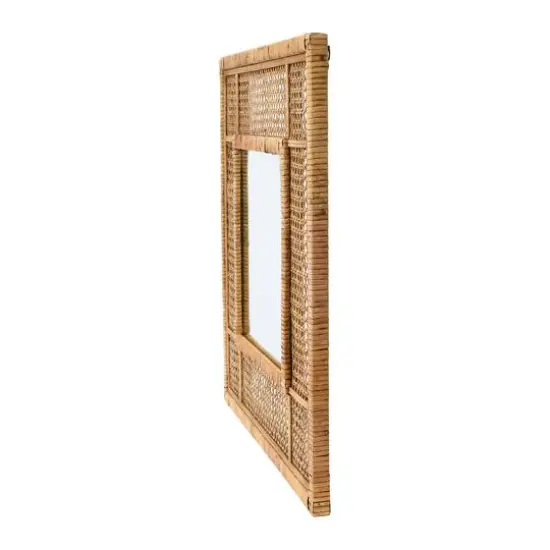 Hello Honey&reg; Natural Square Rattan Framed Wall Mirror {7}