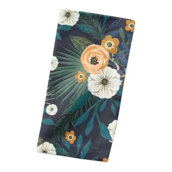 Tropical Floral Cotton Twill Napkin Navy {3}