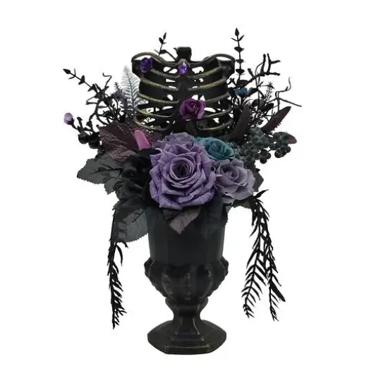 16.5" Floral Urn with Skeleton Bust Tabletop D&eacute;cor by Ashland&reg; {1}